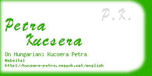 petra kucsera business card
